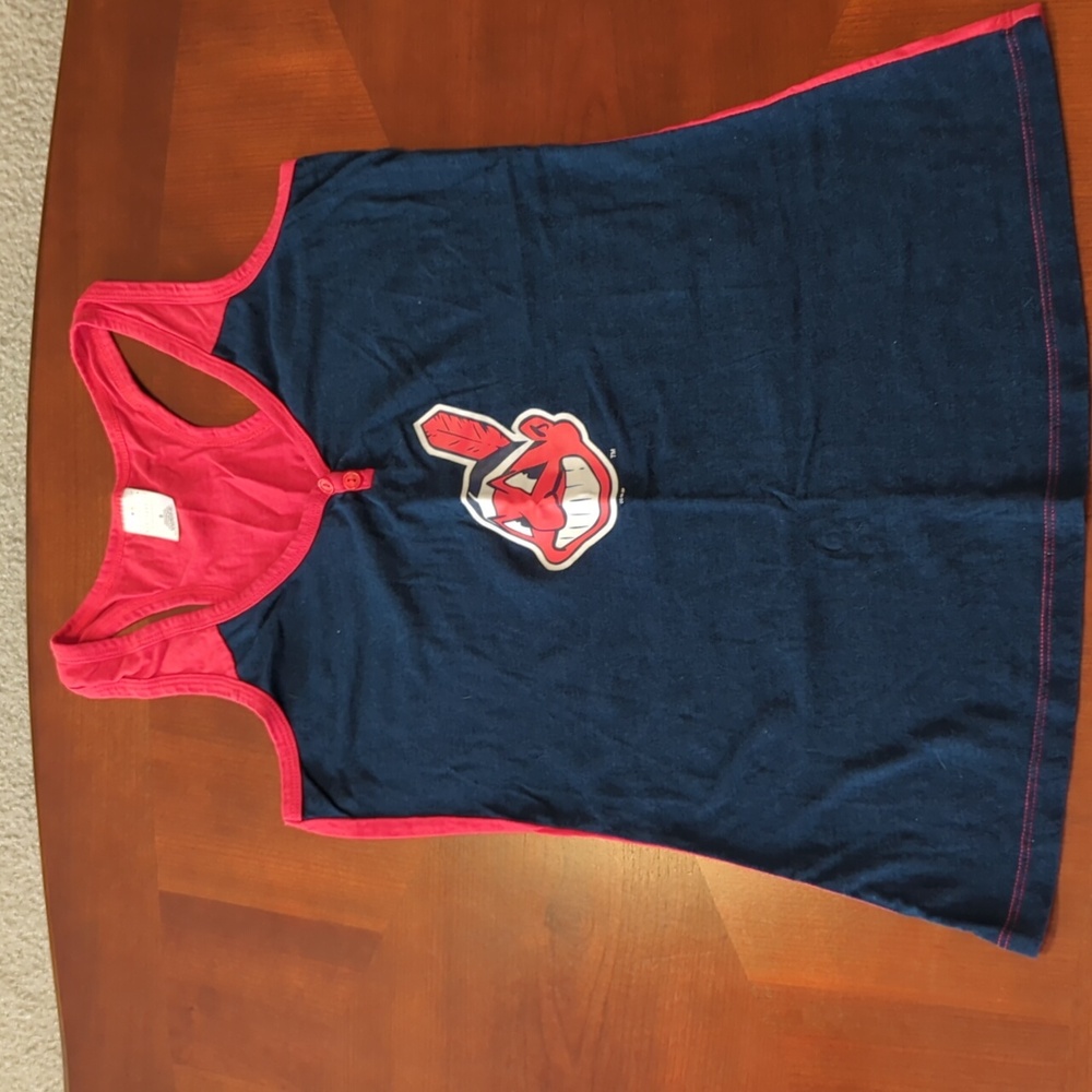 Vintage Women's CLEVELAND INDIANS TANK RED BLUE Small